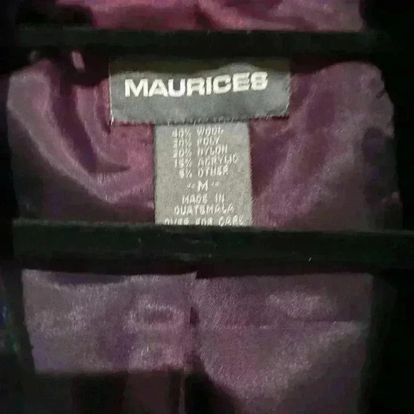 Size Medium Maurices Women's Green and Navy Jacket - Picture 3 of 4